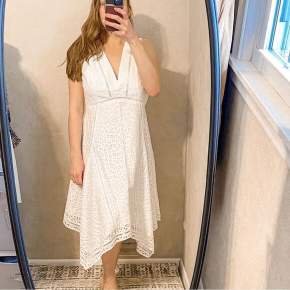 Lilly Pulitzer Elyse Eyelet Lace Midi Dress White - Picture 1 of 9